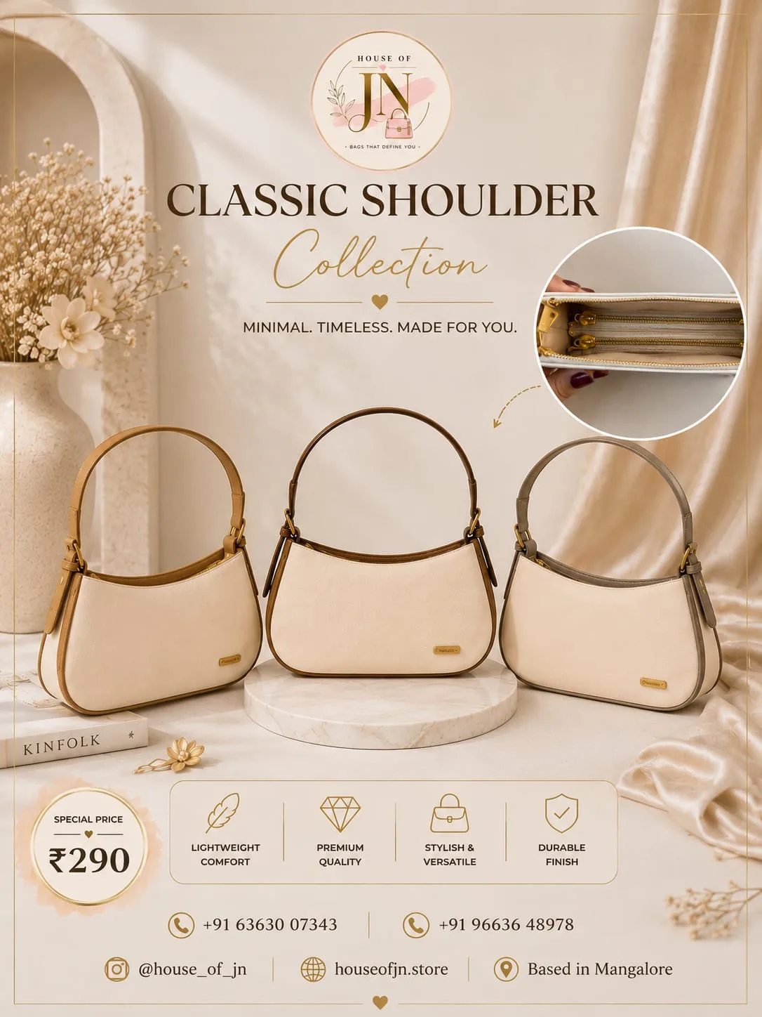 Velours Single - Shoulder Bag - House of JN